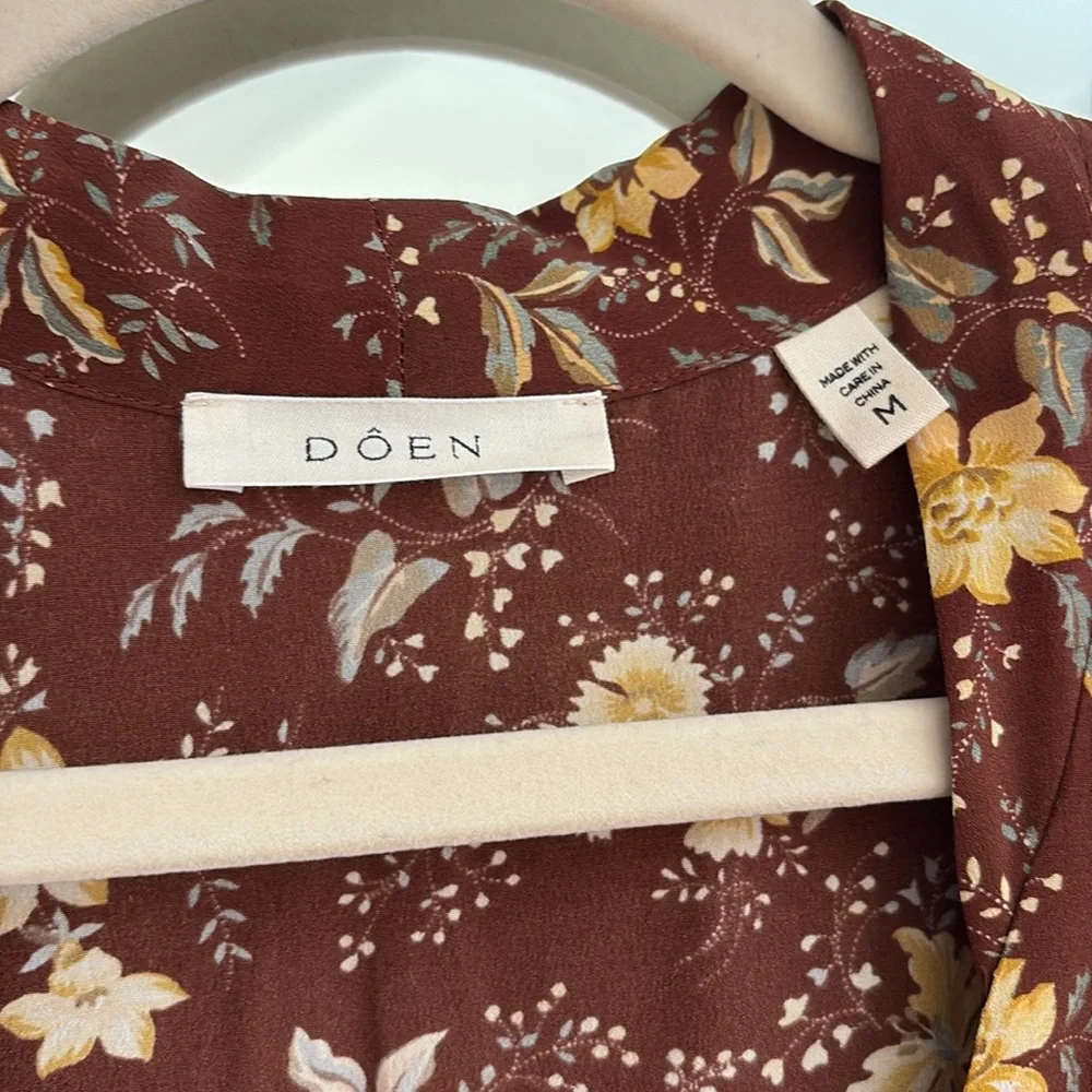 ALTERED EUC Doen Blossom Dress in Cherrywood Winding Floral Sz M - Picture 4 of 9